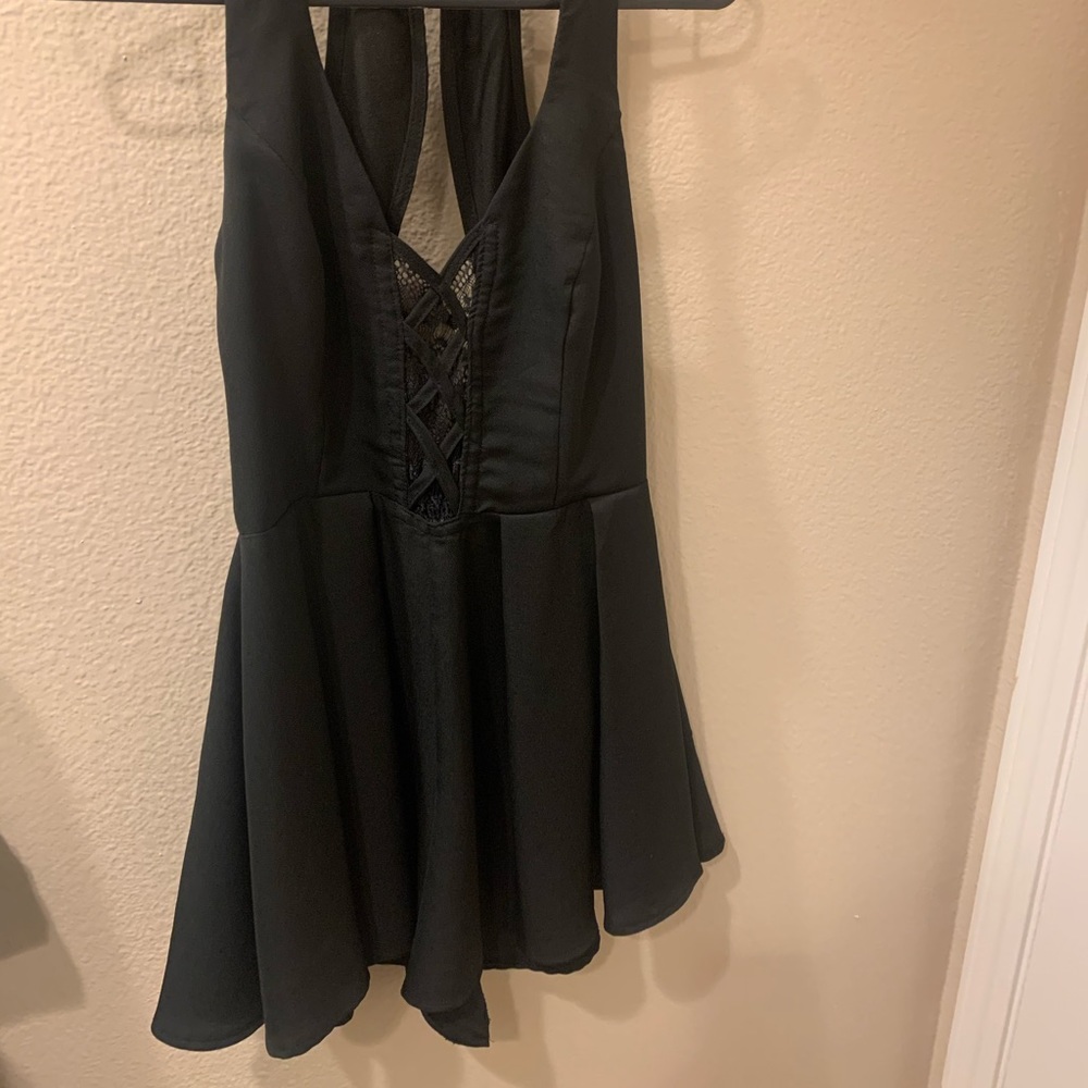 Black Lace Criss-Cross Romper